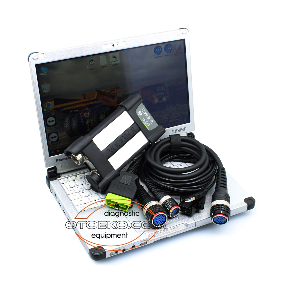 طقم جهاز تشخيص شاحنات ومعدات فولفو الأصلي Volvo VOCOM II 88894000 مع لابتوب مبرمج جاهز للعمل - 8
